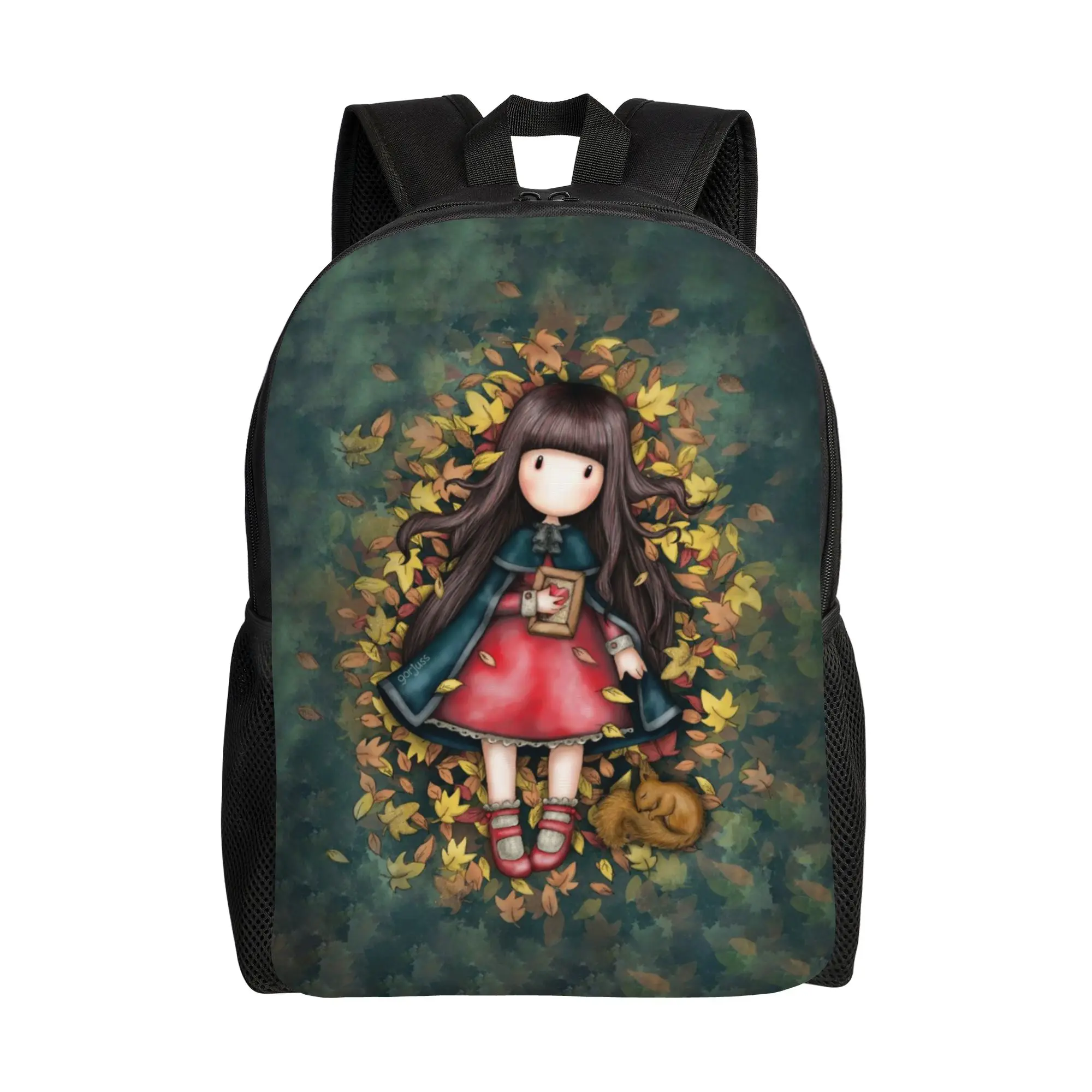 S-Santoro G-Gorjuss Doll Casual Backpack with Pocket High School Work Art Cute Cartoon Daypack for Men Women Laptop Shoulder Bag
