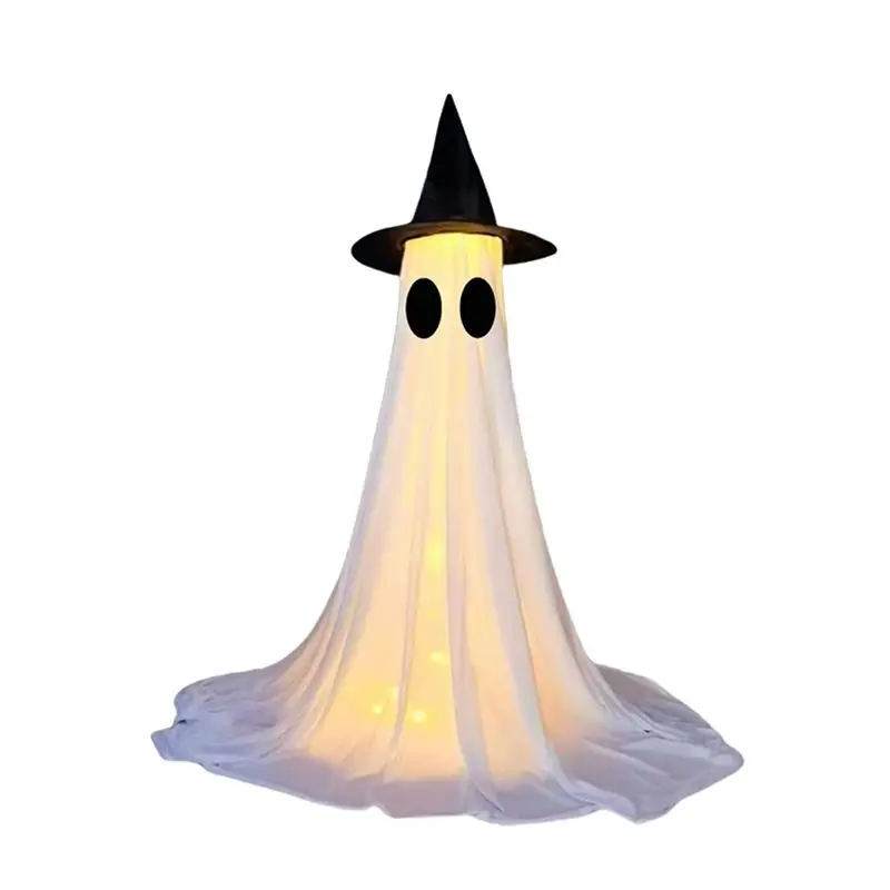 A93Z Outdoor Halloween Yard Decoration Ghost Light Up Decor Ornament Glow For Lawn Porch Indoor Pathway Holiday