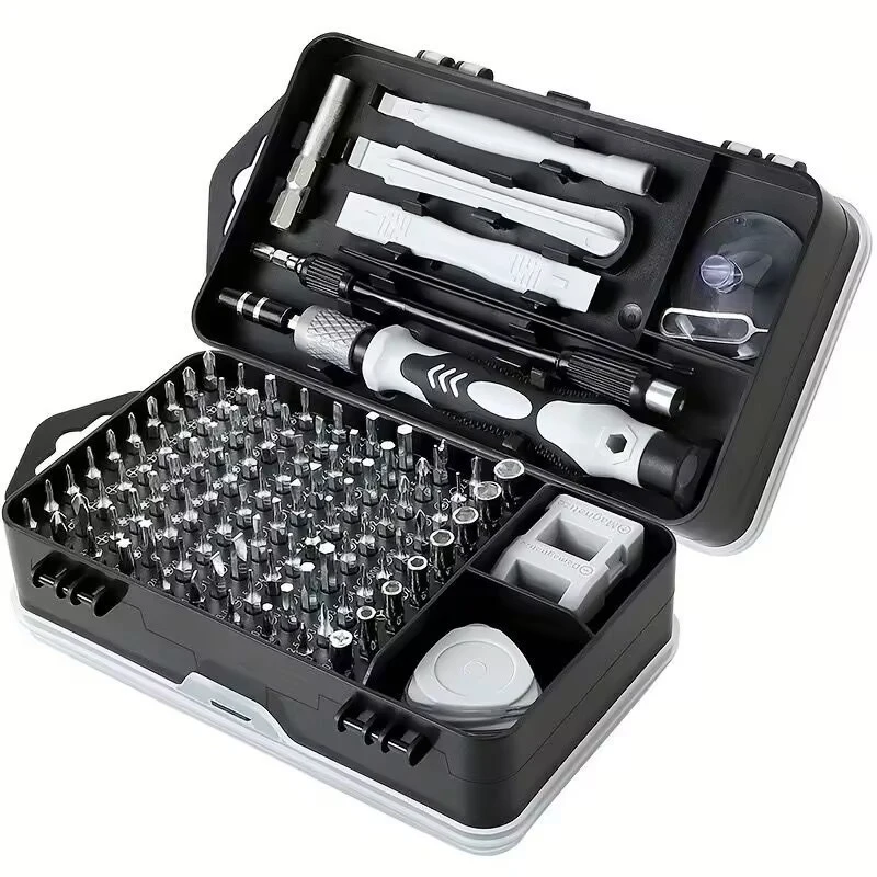 A Comprehensive Set of Tools for Disassembling and Repairing Clocks, Mobile Phones, and 115-piece Screwdriver Kits Hand Tools