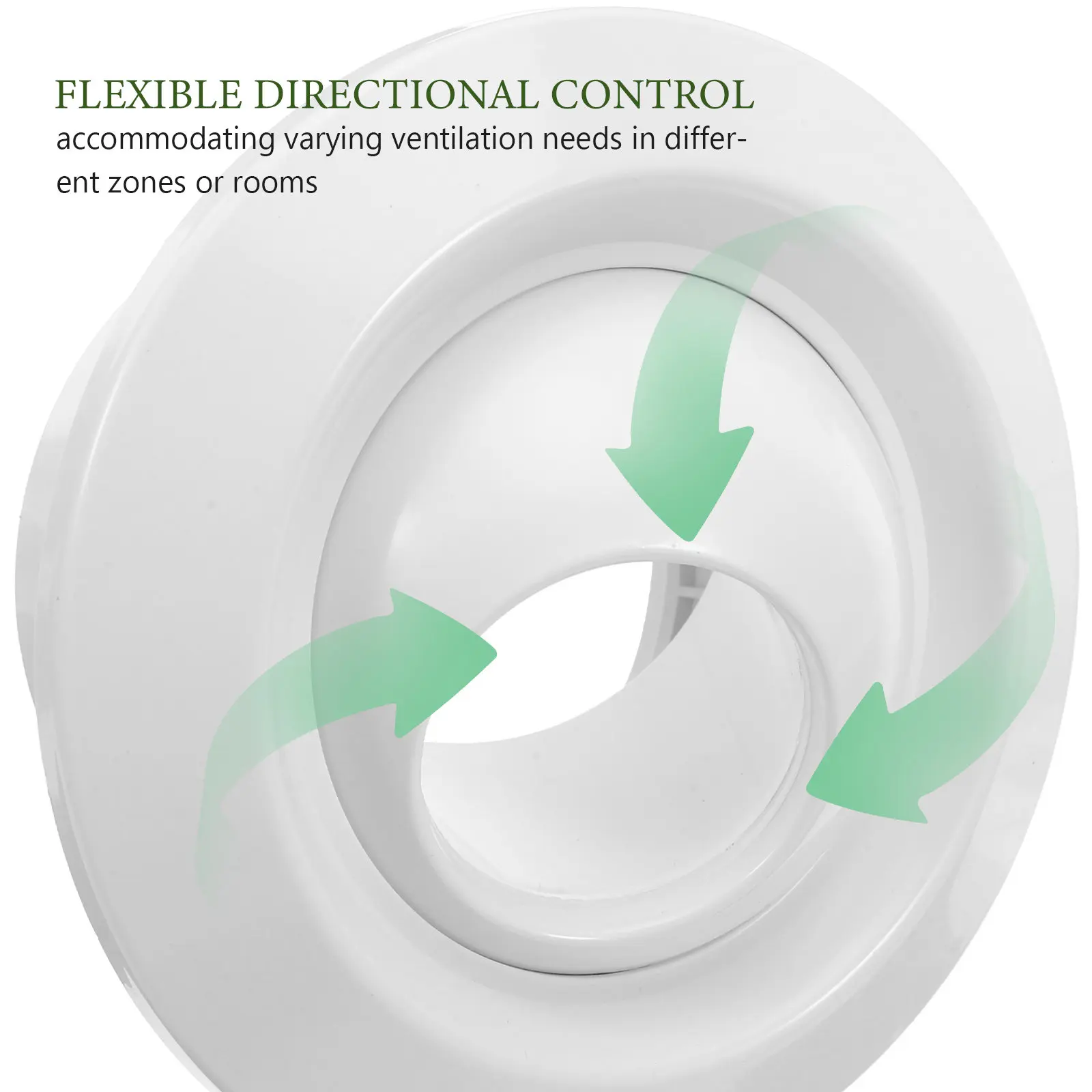 ABS Round Air Vent Spherical Nozzle 4 Neck Size Adjustable Rotating Jet Nozzle Ceiling Vent Diffuser Bathroom Office Factory