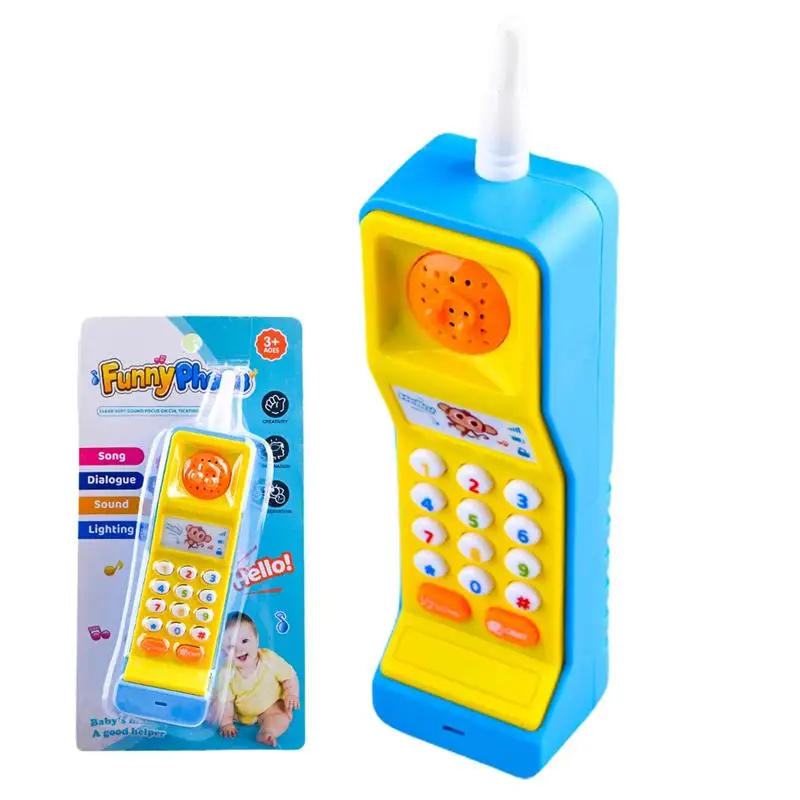 Kids Phone Toy Fun Musical Toy Vintage Fake Phone Toy Educational Call & Chat Learning Play Phone Light Sound Effects