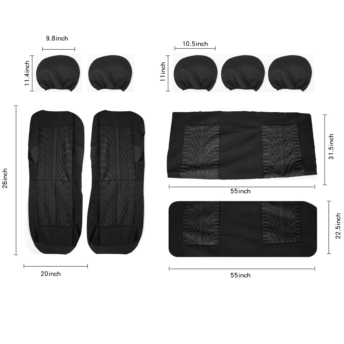 Maßgeschneiderte Four Seasons Universal Polyester Komplettset Autositzbezüge – Detail 3