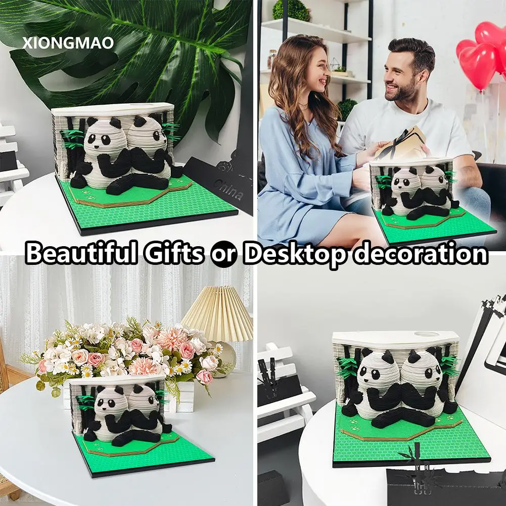 3d календарь 2025 шт. календарь Twin Panda 3d блокнот офисные принадлежности украшение для рабочего стола подарок на день рождения для друга B8p5