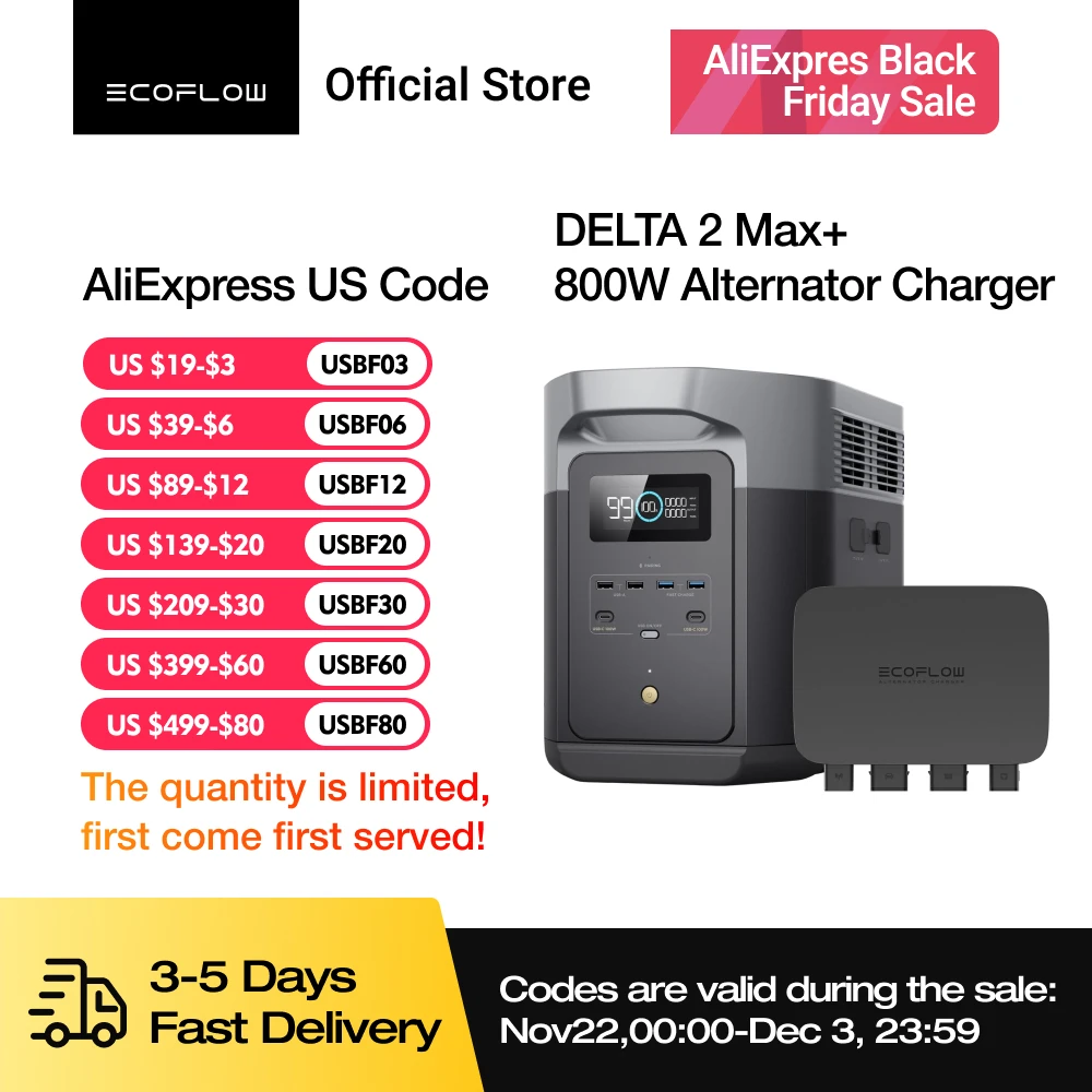 ECOFLOW 800W Alternator Charger with DELTA 2 950 Portable Power Station, 3-in-1 Fast DC-DC Charger, Vehicle Battery Charger