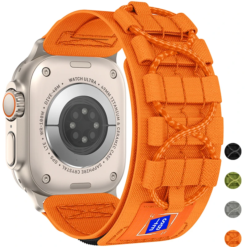 

Тактический альпийский ремешок для Apple Watch Series 11 10 9 8 7 6 SE Ultra 3 Браслет для Iwatch 46 мм 44 45 49 мм 40 42 мм 41 мм 38
