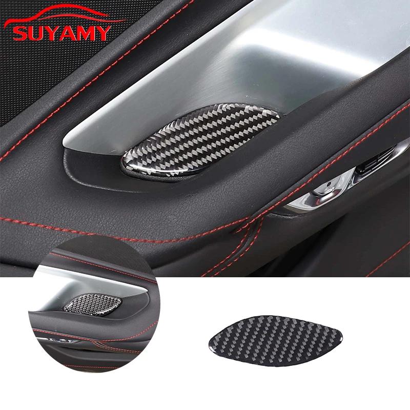 Soft Carbon Fiber Car Inner Door Storage Groove Cushion Trim Stickers For 2020-23 Corvette C8 Stingray Z51 Z06 Auto Accessories