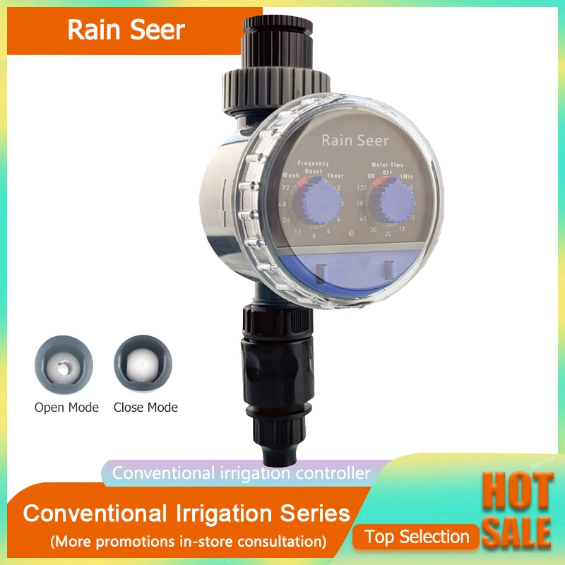 

Rain Seer Double-Dial Water Timer Analogue Irrigation Ball Valve Watering Home Garden Controller