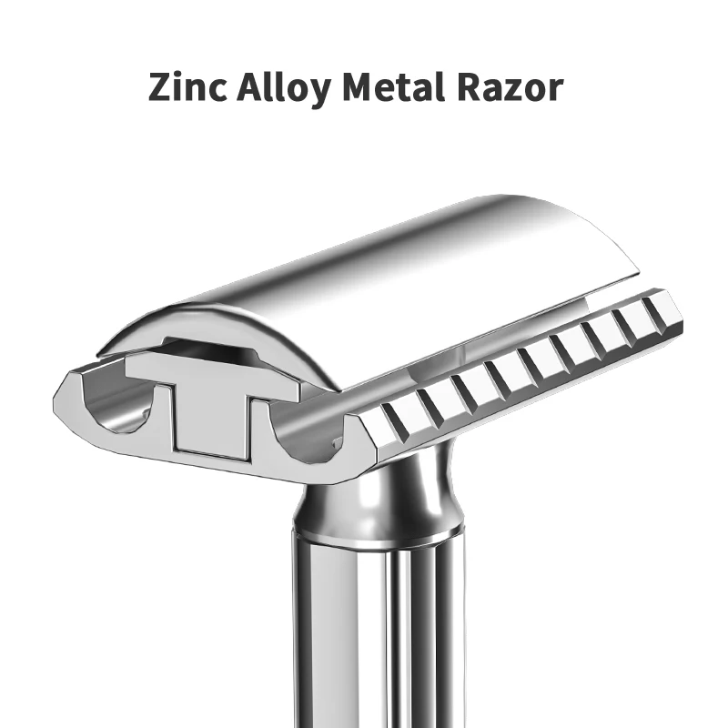 Men's Zinc Alloy Metal Safety Razor 9-speed Sharpness Adjustalbe Shaver Classic Styling Quick Replacement Blade With 5 blades