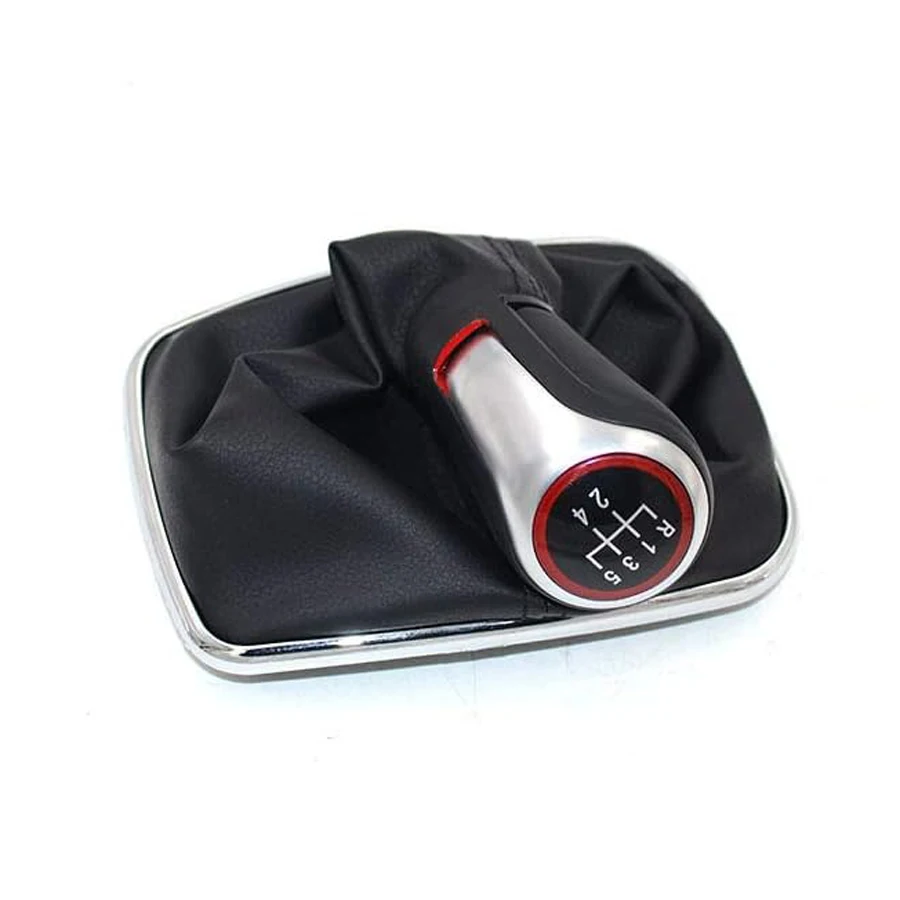 For VW Bora MK4 Golf 4 Jetta 4 For 98-04 Car Gear Shift Knob with Chrome Frame Leather 5 Gear 12mm car accessories
