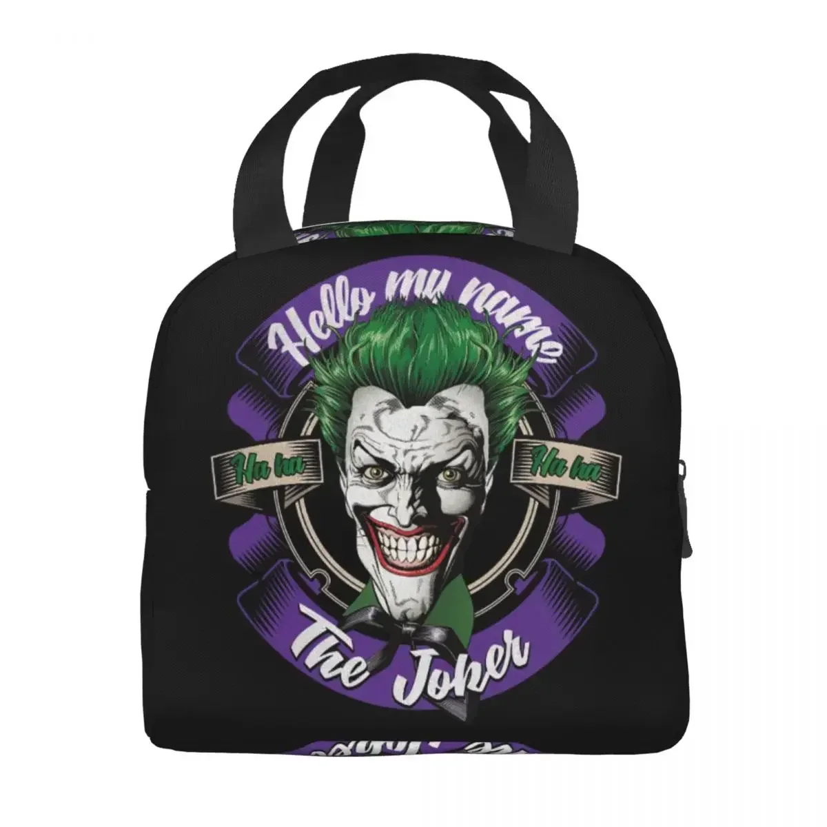 2023 New The Joker Logo Insulated Lunch Bag For Camping Travel Clown Hahaha Resuable Cooler Thermal Lunch Box Women Kids