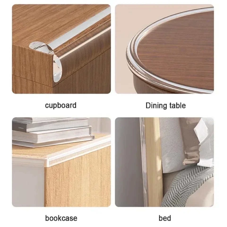 W Type Collision Proof Table Edge Guard Corner Protector Self Adhesive Transparent Bumper Strip for Furniture Safety 1/2/3M Leng image 4