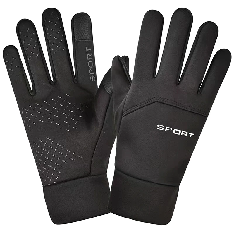 Guantes de ciclismo de invierno para hombre, guantes deportivos a prueba de viento con pantalla táctil, guantes térmicos cálidos para correr, esquí y ciclismo