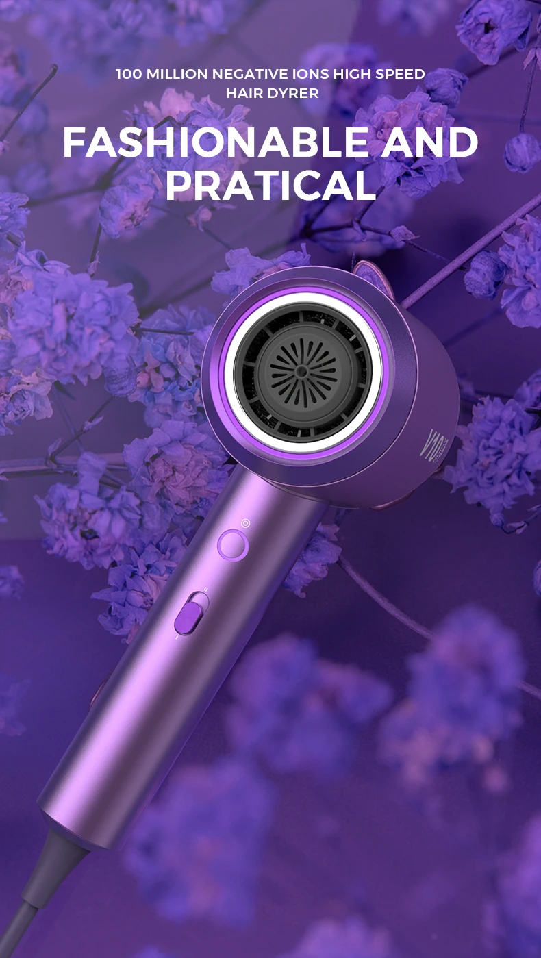 Professional Ionic Hair Dryer, 1800W High Speed DC Motor, Lightweight Stylish Design, Salon Quality, Gray Color, for Hotels Use