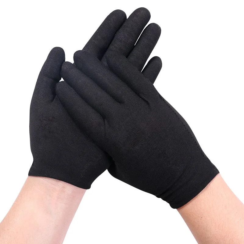 White Cotton Gloves 12/24 PCS Men Women Work Safety Gloves for Coin Painter Mechanic Industrial Warehouse Gardening Construction