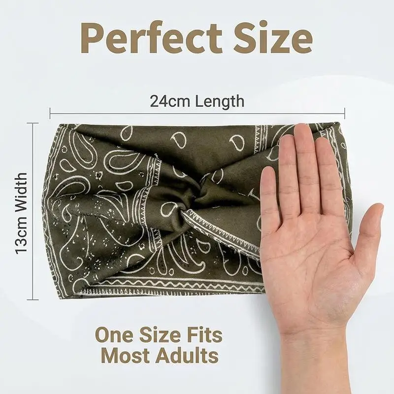 1 Stück Turban Paisley Twist Stirnband Damen Stirnbänder Breites Haarband für Frauen Großes Sport-Workout-Stirnband Dehnbares Rutschfestes Haarband – Detail 3