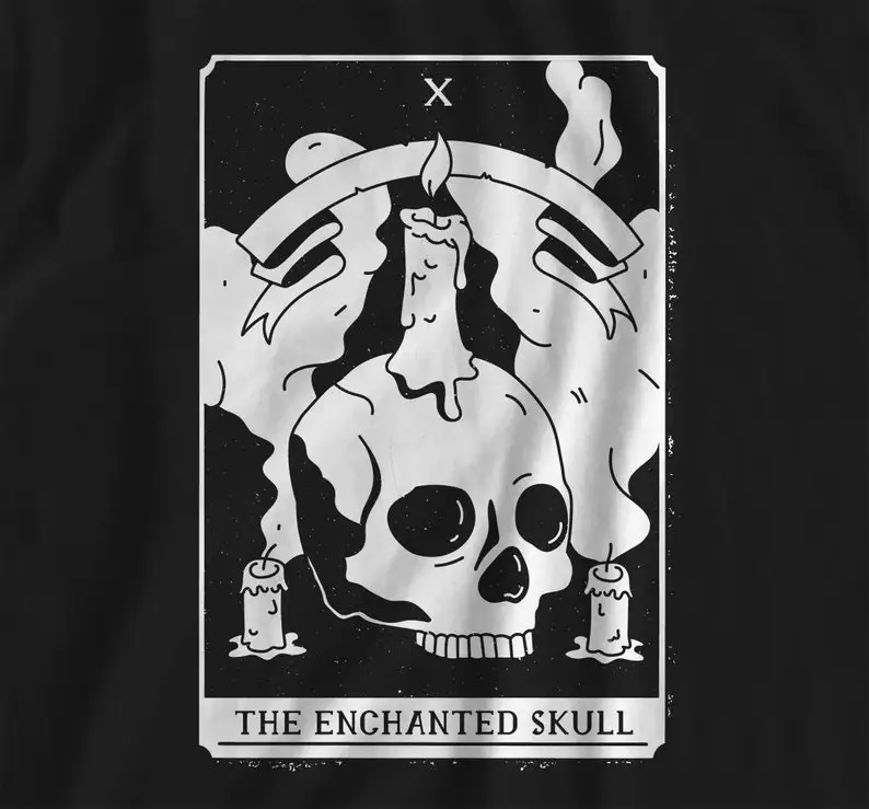 Enchanted Skull Shirt, Alternative Clothing, Gothic T-shirt, Gothic Outfit, Grunge Clothes, Edgy Fashion, E-Girl Top