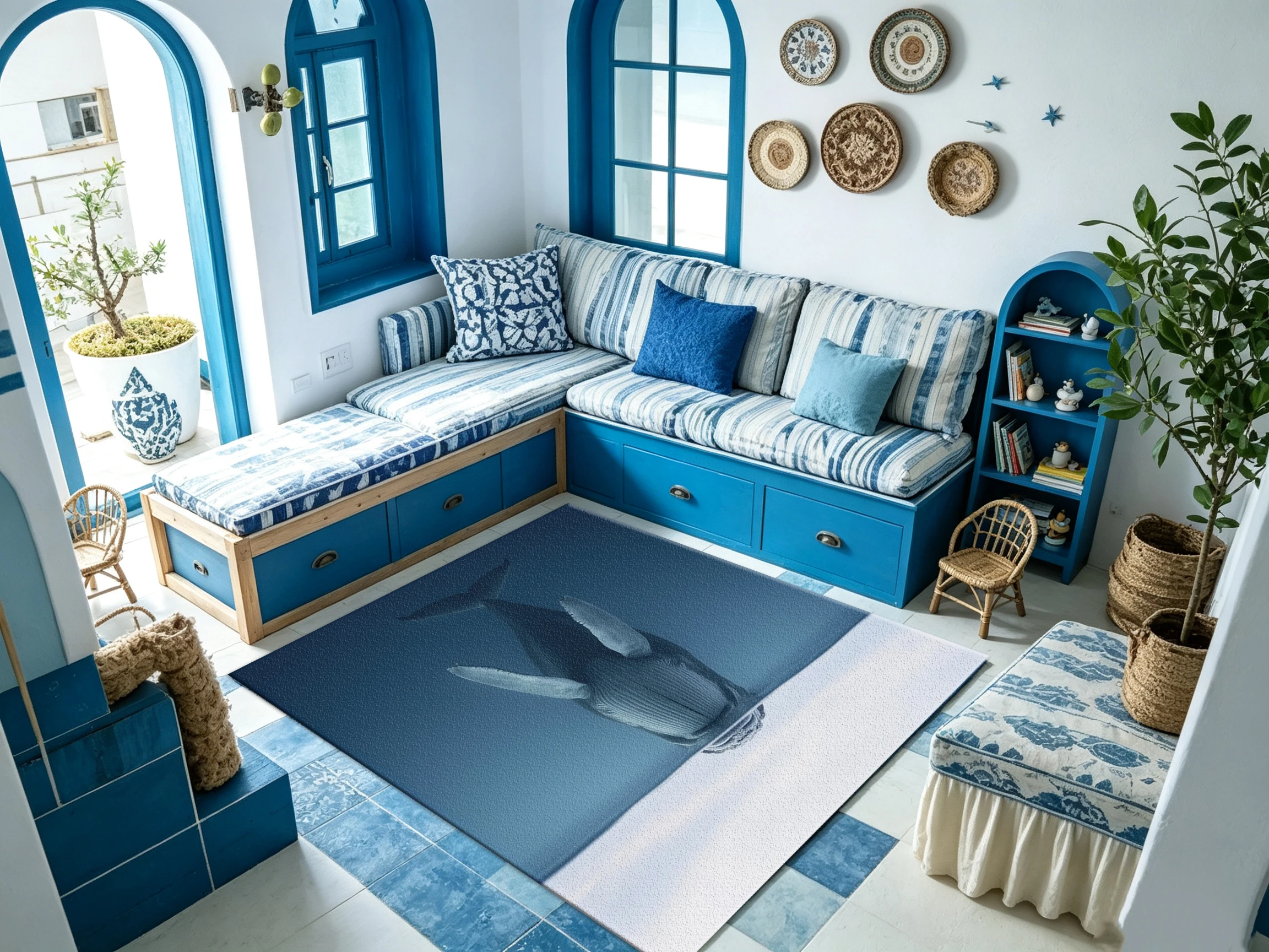 Realistic Deep Sea Whale Art Carpet Ocean Animal Theme Home Carpet Suitable for Living Room Bedroom Interior Decoration