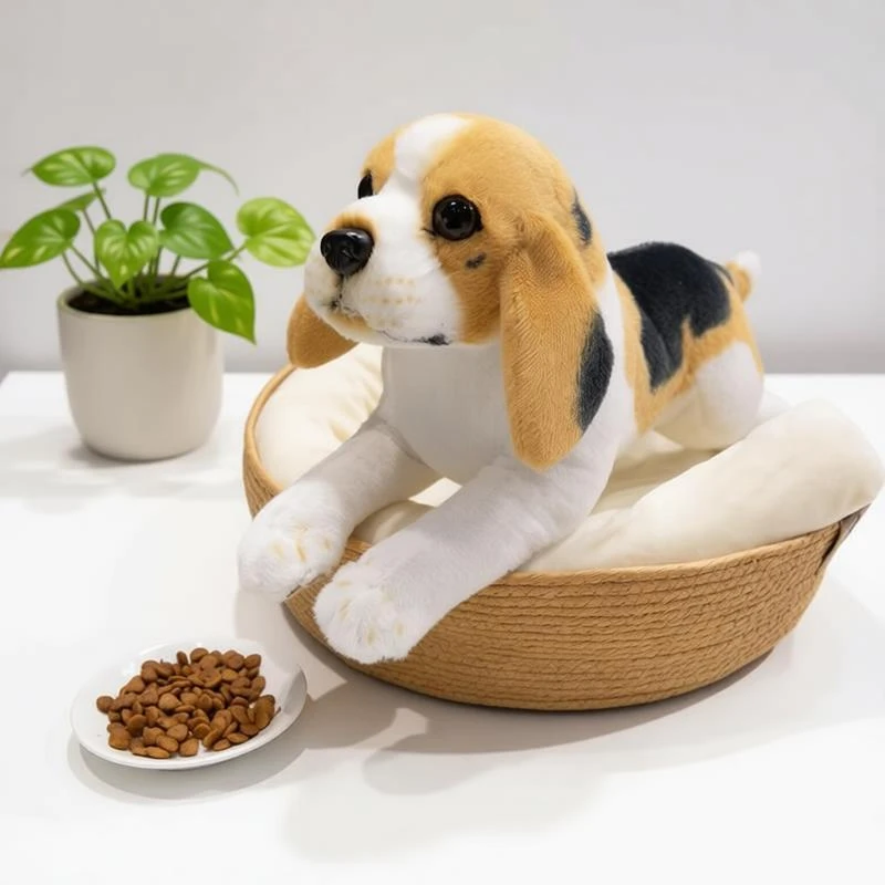 

Cartoon-Style Realistic Dog Plush Toy Puppy Stuffed Animals Doll Soft Sofa Cushion Children's Birthday Gift Themed Home Decor