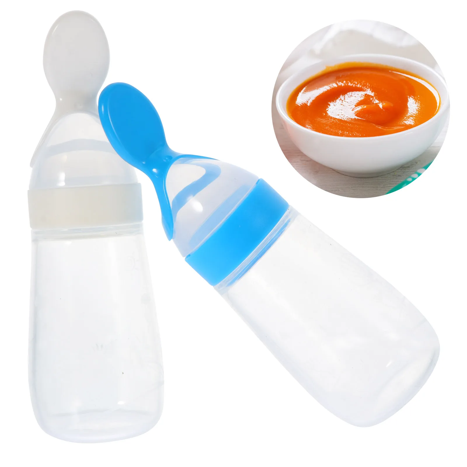 

2 шт. силиконовые детские бутылочки для кормления, контейнеры для рисовой пасты, пищевая бутылочка для кормления для младенцев, чистые еды