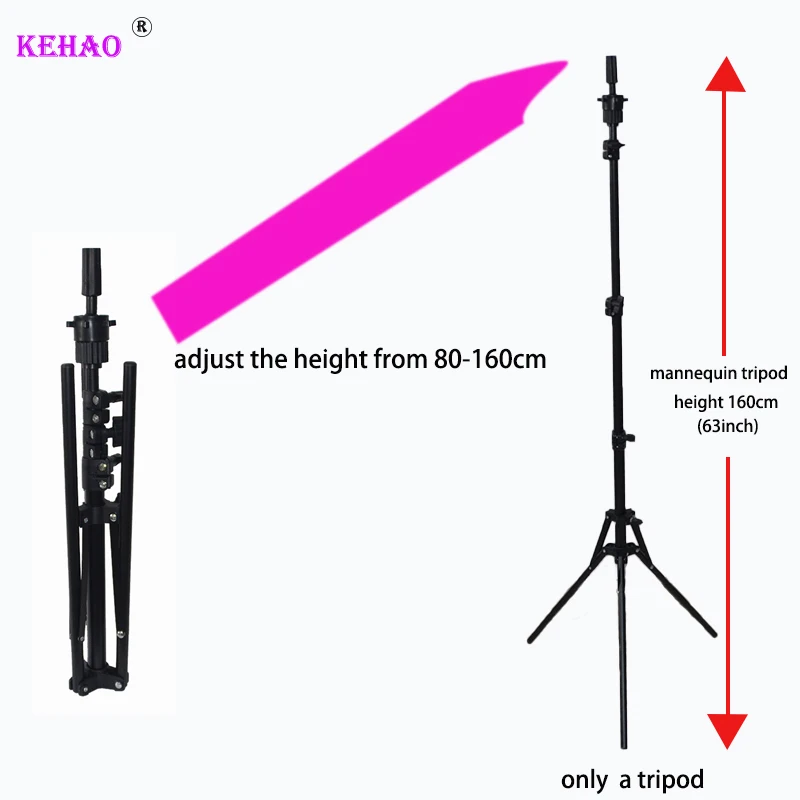 New Arrival Adjustable Wig Stand Wig Tripod For Mannequin Head Canvas Block Head Support Wig Making Display