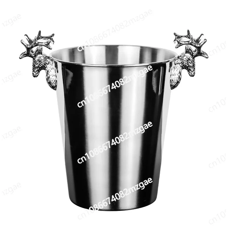 

Креативное ведро для льда с головой оленя, ведро для кубиков льда из нержавеющей стали, бытовое ведро для бара, ведро для пива/шампанского