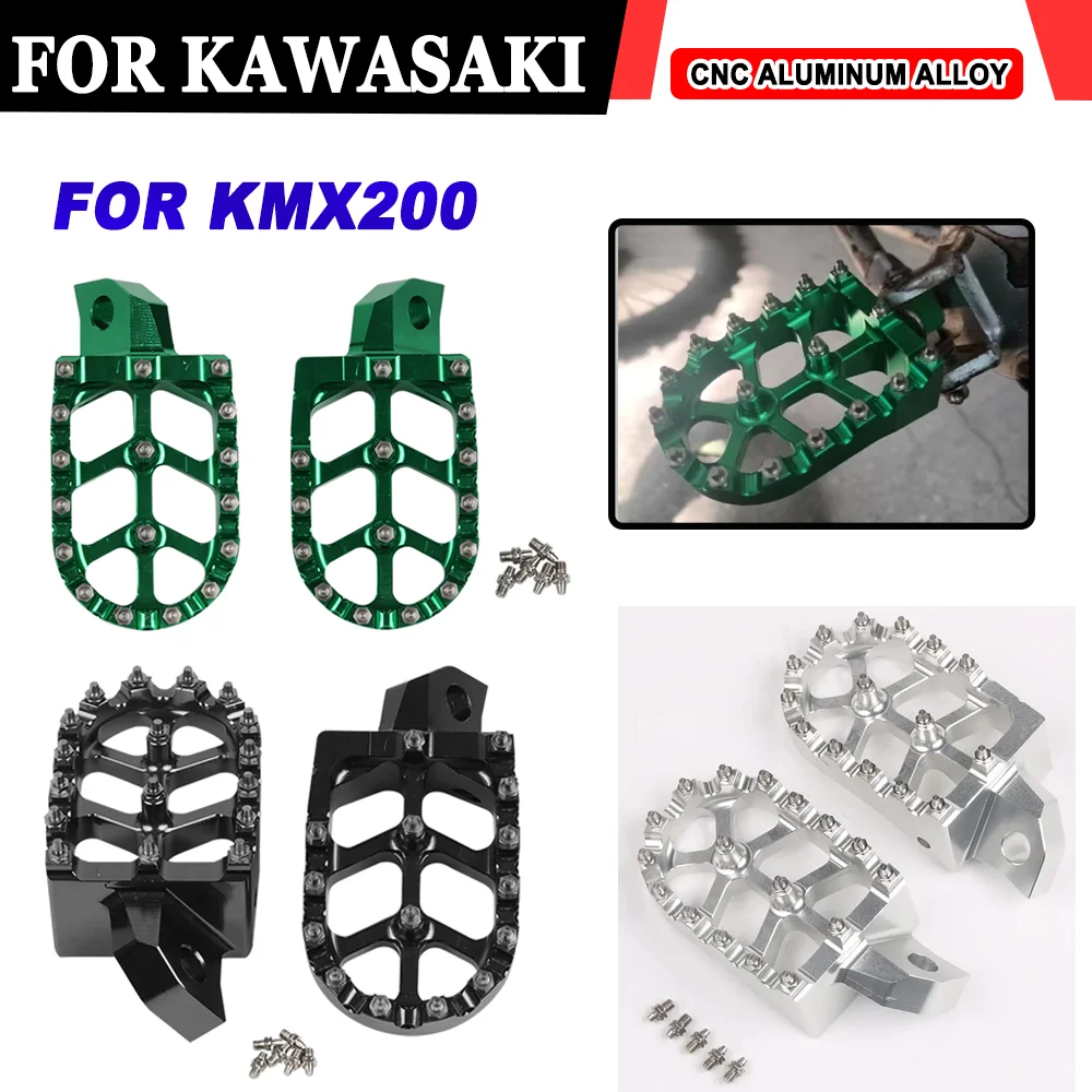 

For Kawasaki KMX200 KMX 200 Motorcycle Accessories Footrest Footpegs Front Foot Pegs Pedals Foot Rests Front Studded Pedal