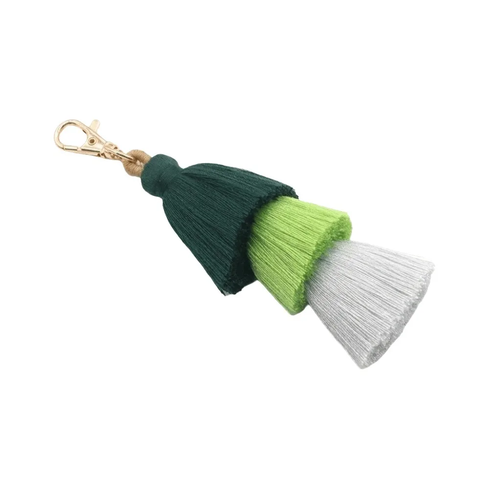 New Bohemian Tassel Keychain Multicolor Handmade Purse Charm Triple Layer Luxurious Car Key Ring Bag Accessories