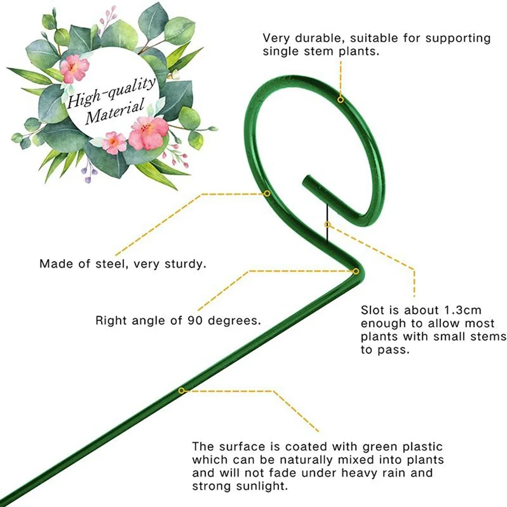 Convenient Plant Stakes for Healthy Growth 6 Pieces with Clips Prevent Plant Topples and Tangles 25 40 45cm Length