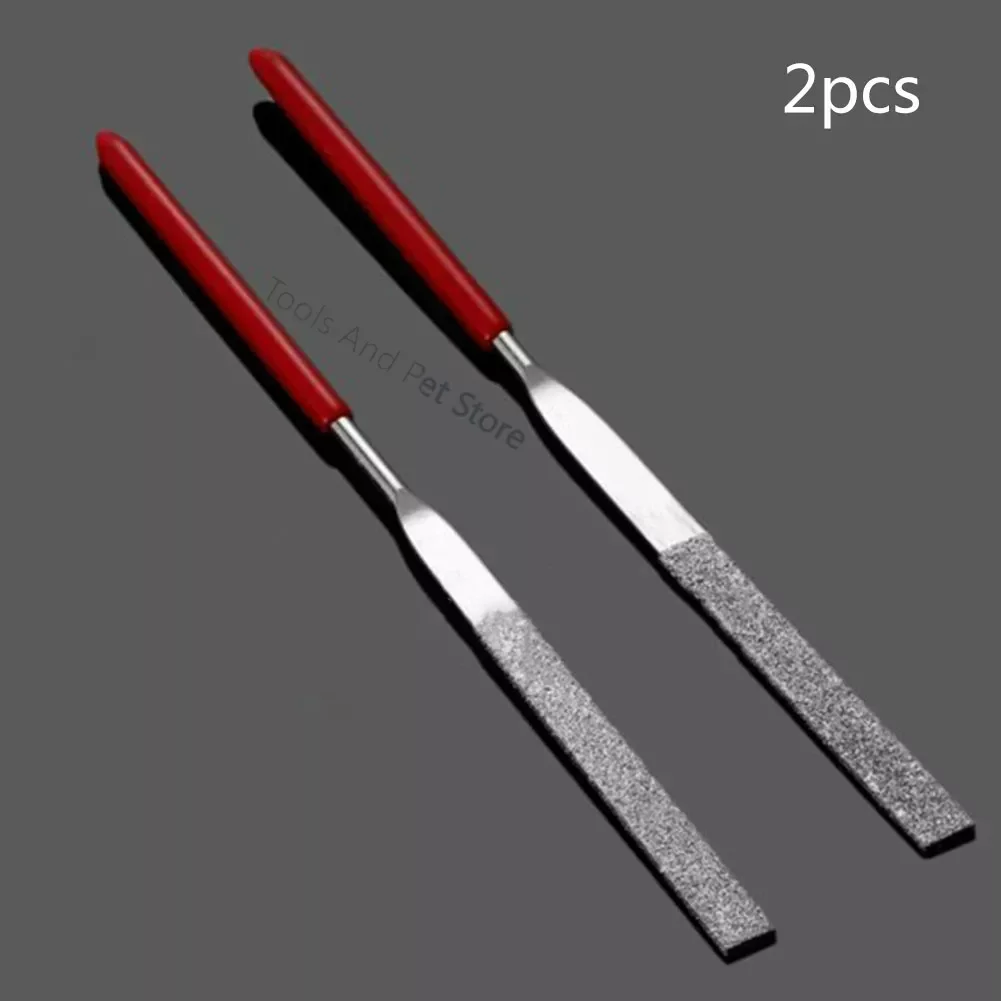 3mm * 140mm Rasp Diamond Needle File Plastic Handle For Fine Filing Polishing Metal Stone Glass Ceramic Gem Grinding Flat 2 Pcs