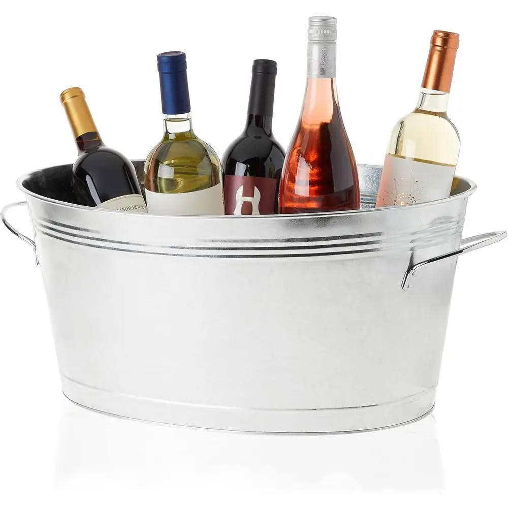 

Большая рустикальная ванна для напитков объемом 6,3 галлона для вечеринок, напитков и мероприятий на открытом воздухе