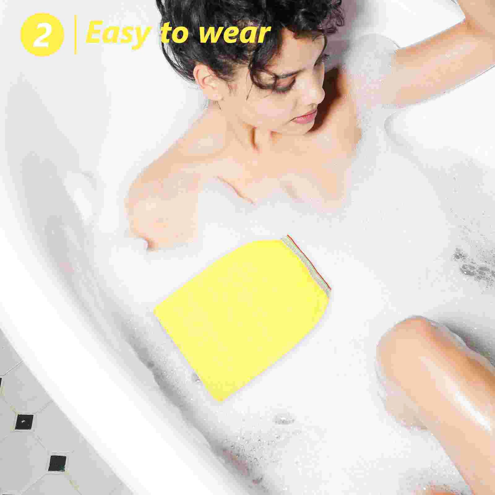 25 Pcs Bath Sponge Disposable Towel Scrubbing Gloves Portable Shower Towels 185X125X03CM Supplies Yellow Women\'s