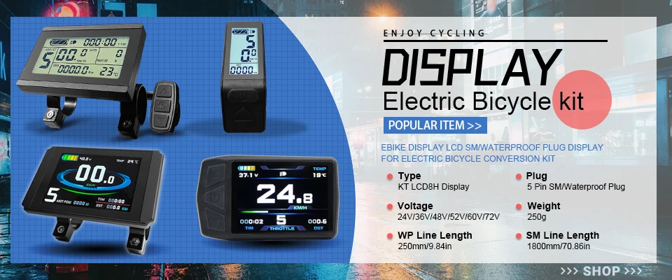 E-Bike Display UKC1+ Panel-Bildschirm mit SM/Wasserdichtem Stecker 24V36V48V/60V/72V Passend für JN Controller Fahrradzubehör – Detail 1