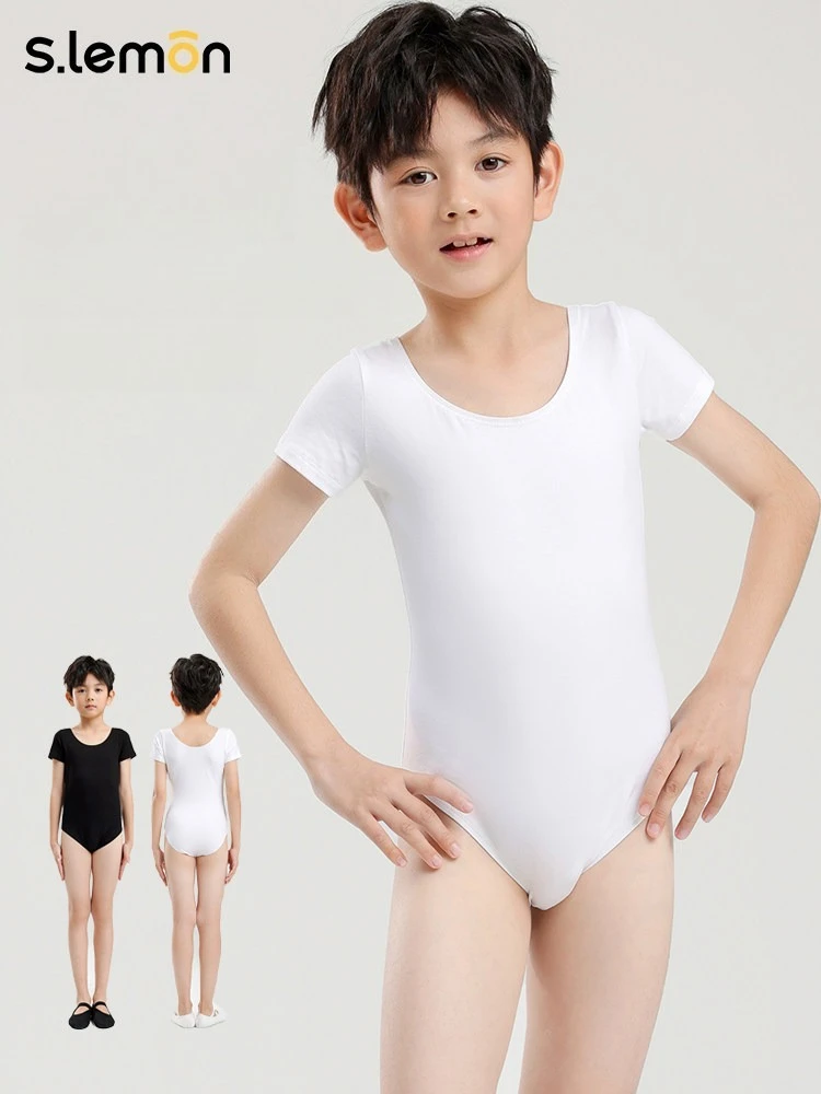 

Детский танцевальный костюм для мальчиков: гимнастический и латинский танцевальный комбинезон с коротким рукавом для школьных выступлений и тренировок