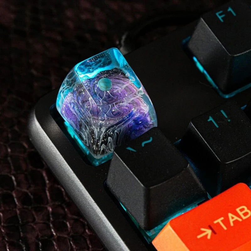 Organism Resin Keycap Creactive Art Keyboard Decoration Universe Figure Space Theme 3D Landscape Replaceable Keyboard Keys