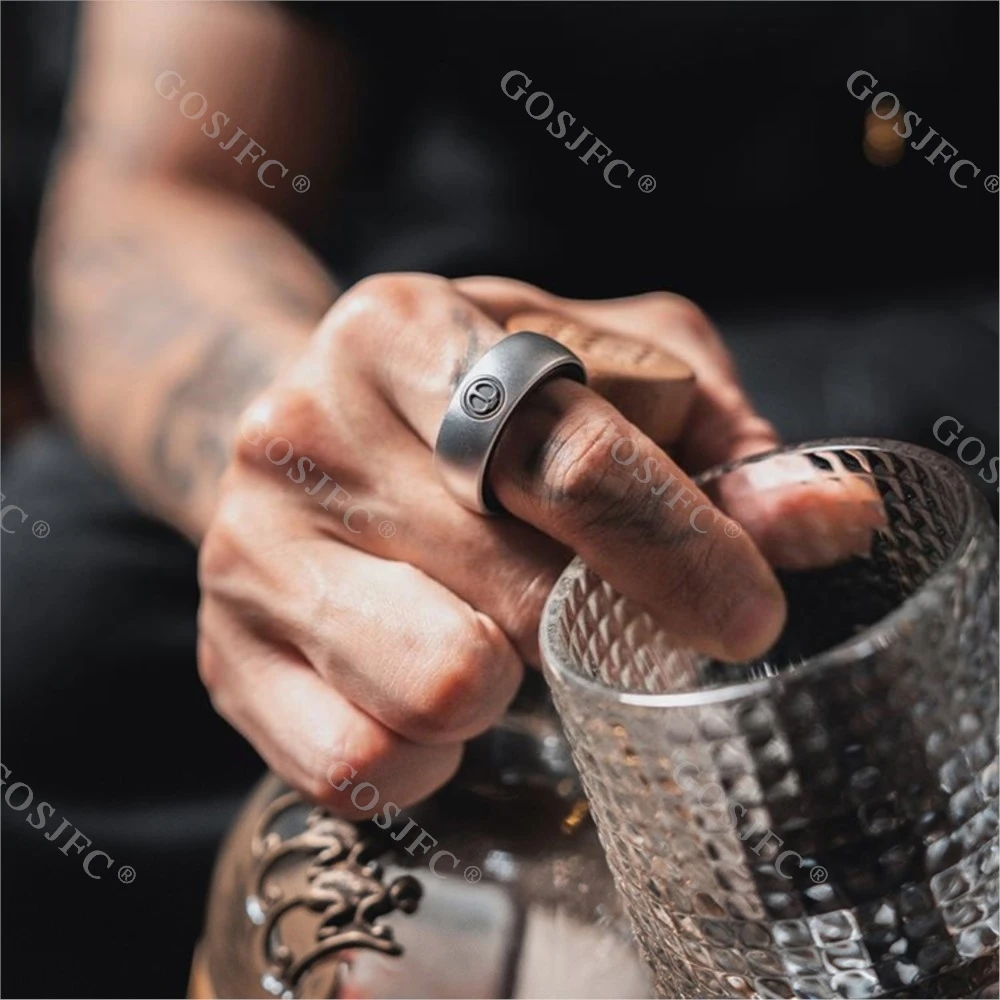 LAUTIE Mechanic I Spy Wars anillo de trinquete magnético Spinner Fidget juguetes para adultos tamaño L anillo de circonio de titanio de aluminio