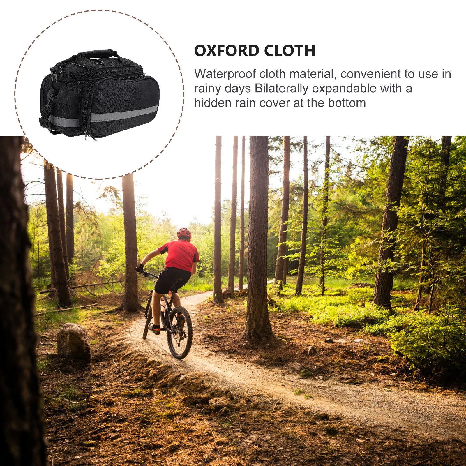 

Mountain Bike Bag Large Capacity Waterproof Oxford Cloth Rear Seat Pouch For Bicycle Storage Riding Pack