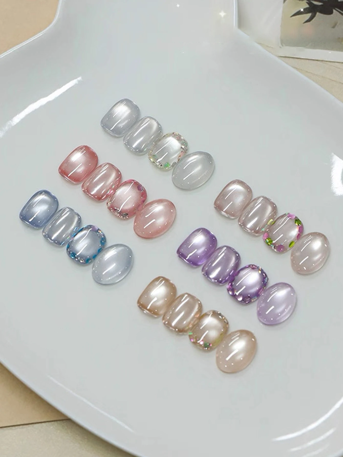 10pcs 15ml Autumn Nail Flash Sparkling Water Cat Eye Gel Nail Polish UV LED Curing Holiday Women's Gift Nail Art Daily Supplies