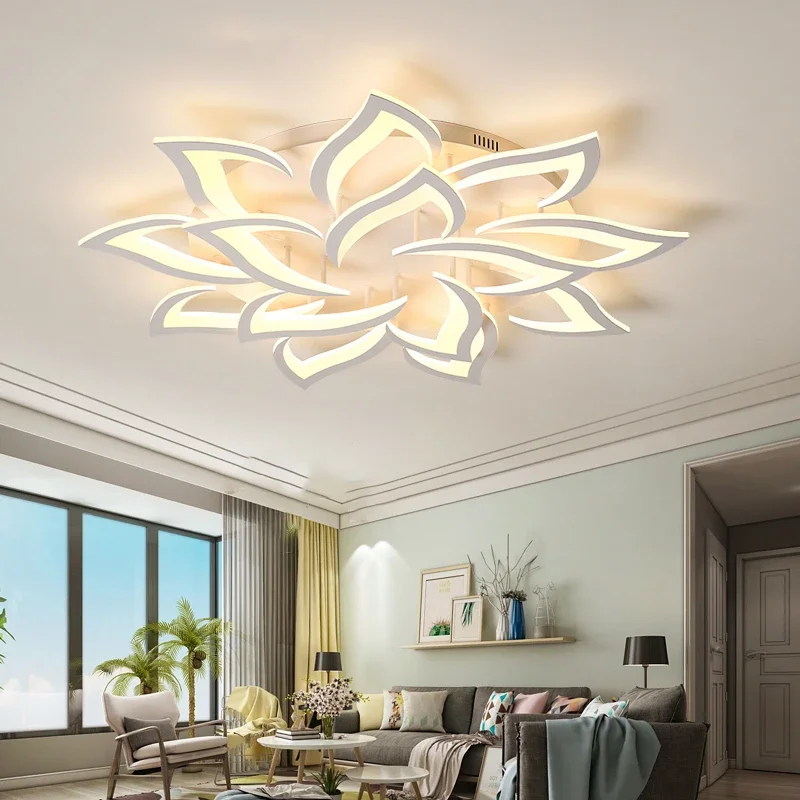 Designer LED Petal Chandelier Living Room Bedroom Kitchen Modern Lamp Home Interior Lighting Luxury High-end Decoration Fixtures