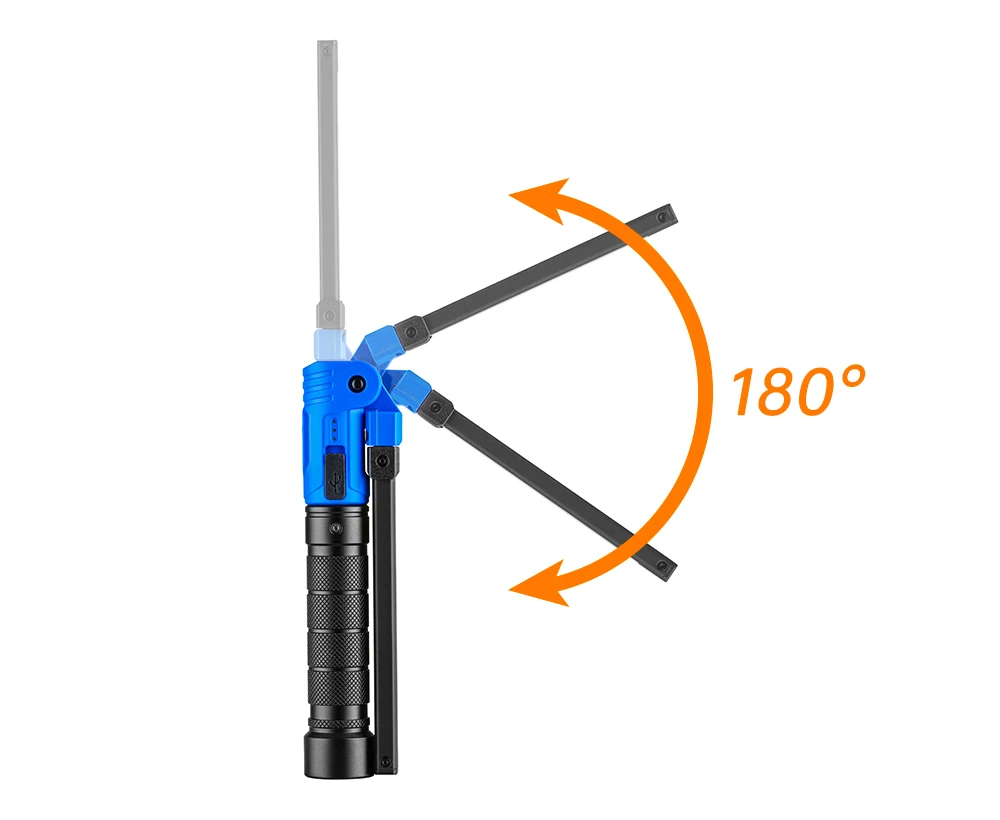 

Takenow WL3008 180 Degrees Vertical Foldable Inspection Hand Lamp Horizontal Adjustment UV Detection Magnet Bottom Flashlight