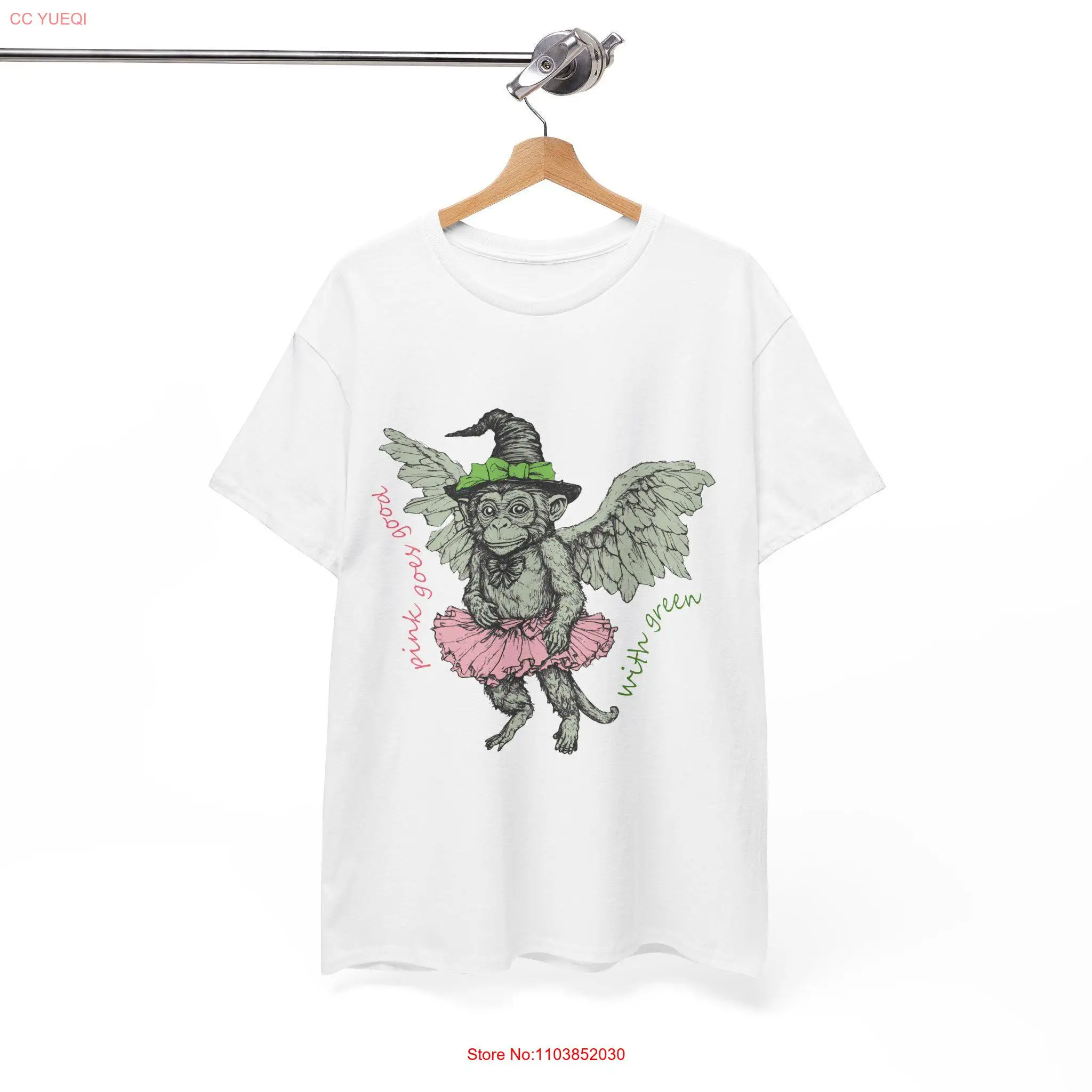 Wicked Chistery Pink vai bem com camiseta de algodão verde Flying Monkey Movie mangas compridas ou curtas