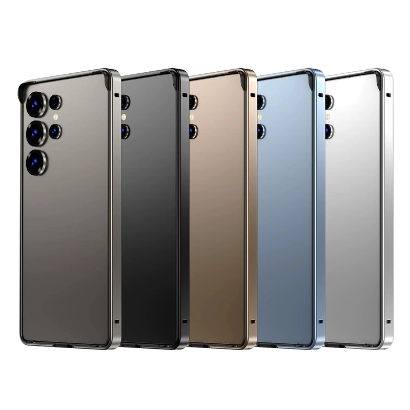 Aluminium Alloy Bumper Case for Samsung Galaxy S25 S26 Ultra S24+ S26Ultra Soft TPU Metal Frame Shockproof Corners Phone Cover