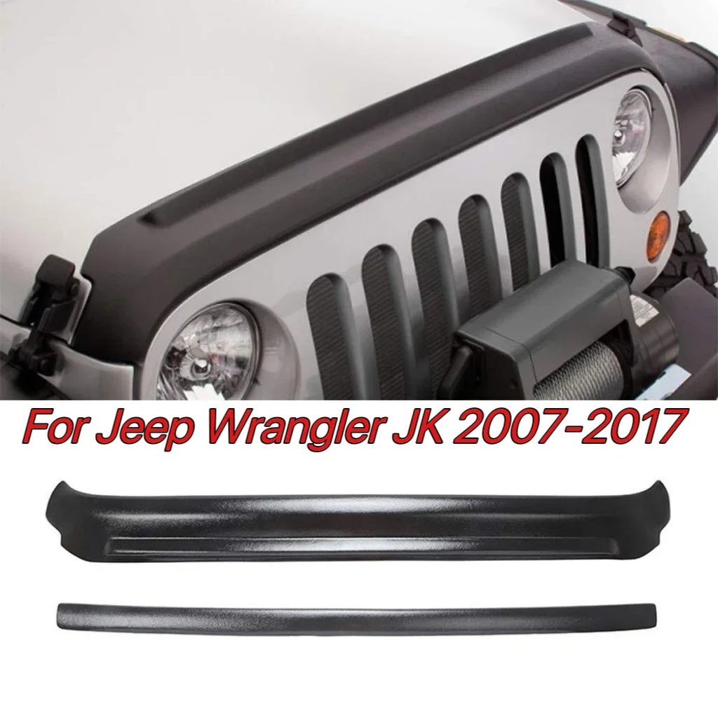 

For Jeep Wrangler JK 2007-2017 Hood Bug Stone Chip Deflector Guard Engine Hood Protective Cover Front Grille Mudguard