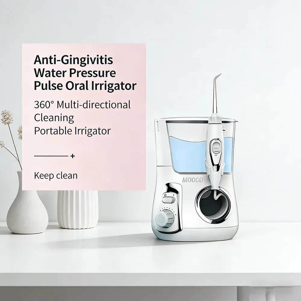 

800ML Capacity Electric Water Flosser 10 Modes Countertop Oral Irrigator Family Teeth Care Set 5 Tips