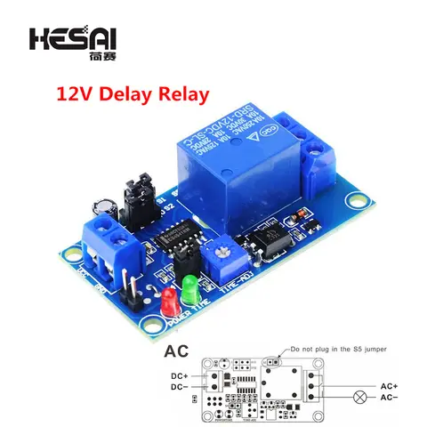 12V DC timer relay module with delay and LED HESAI