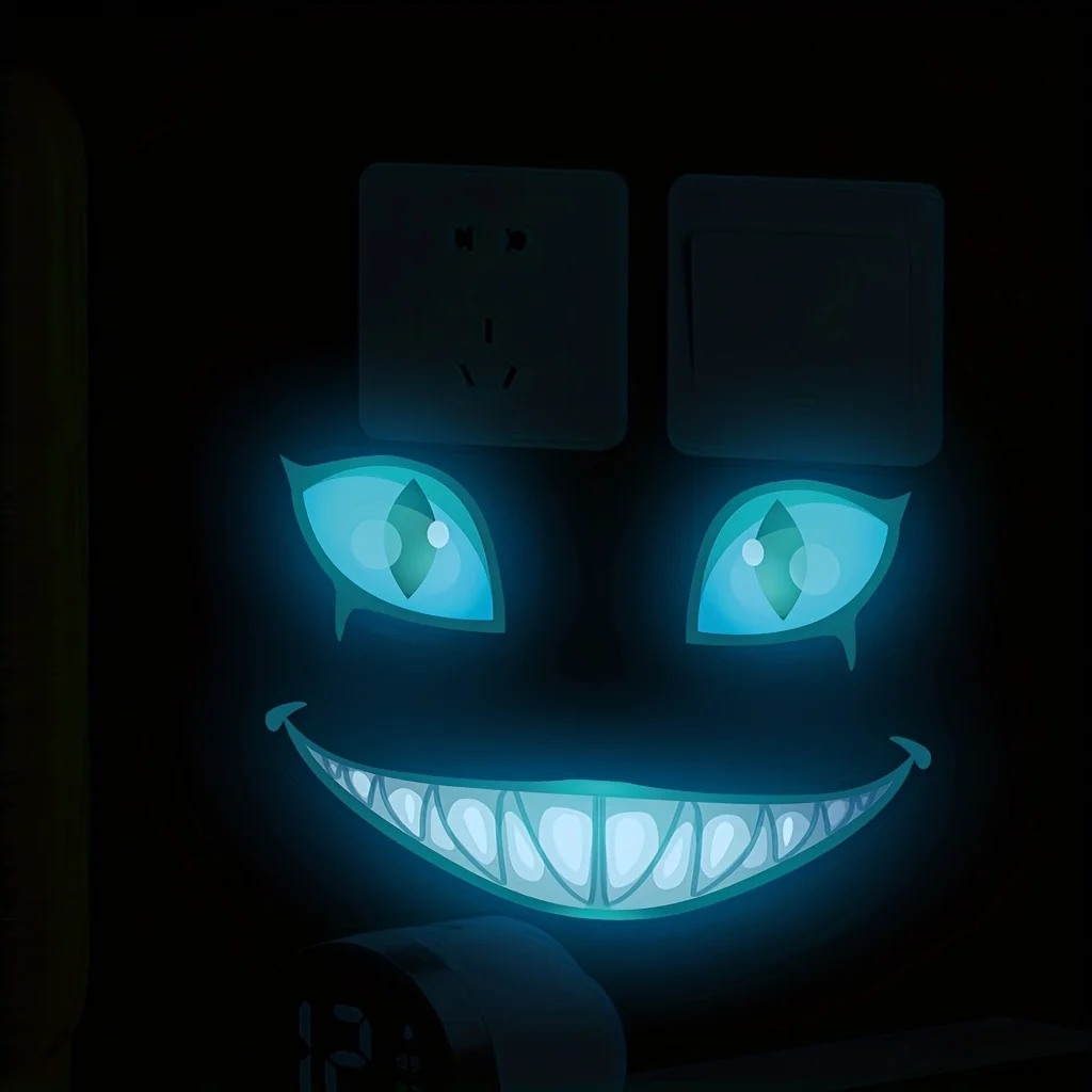 1pc Glow-in-the-dark cute strange expression wall stickers durable home art decoration, suitable for home, bedroom