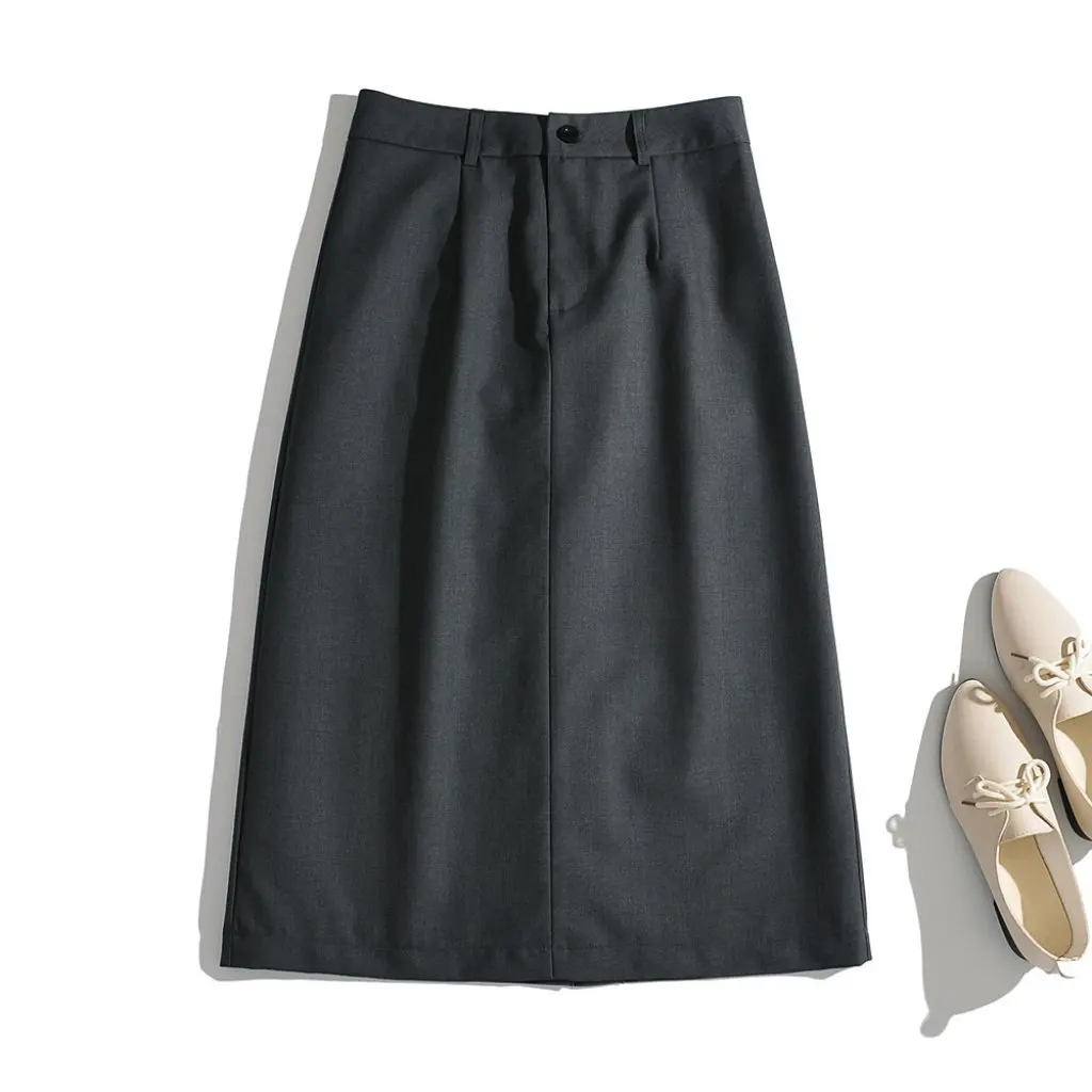 

High-Waisted One-Button Back Slit Skirt for Women Japanese And Korean Style Early Spring New Arrival Wholesale Clothing W1168