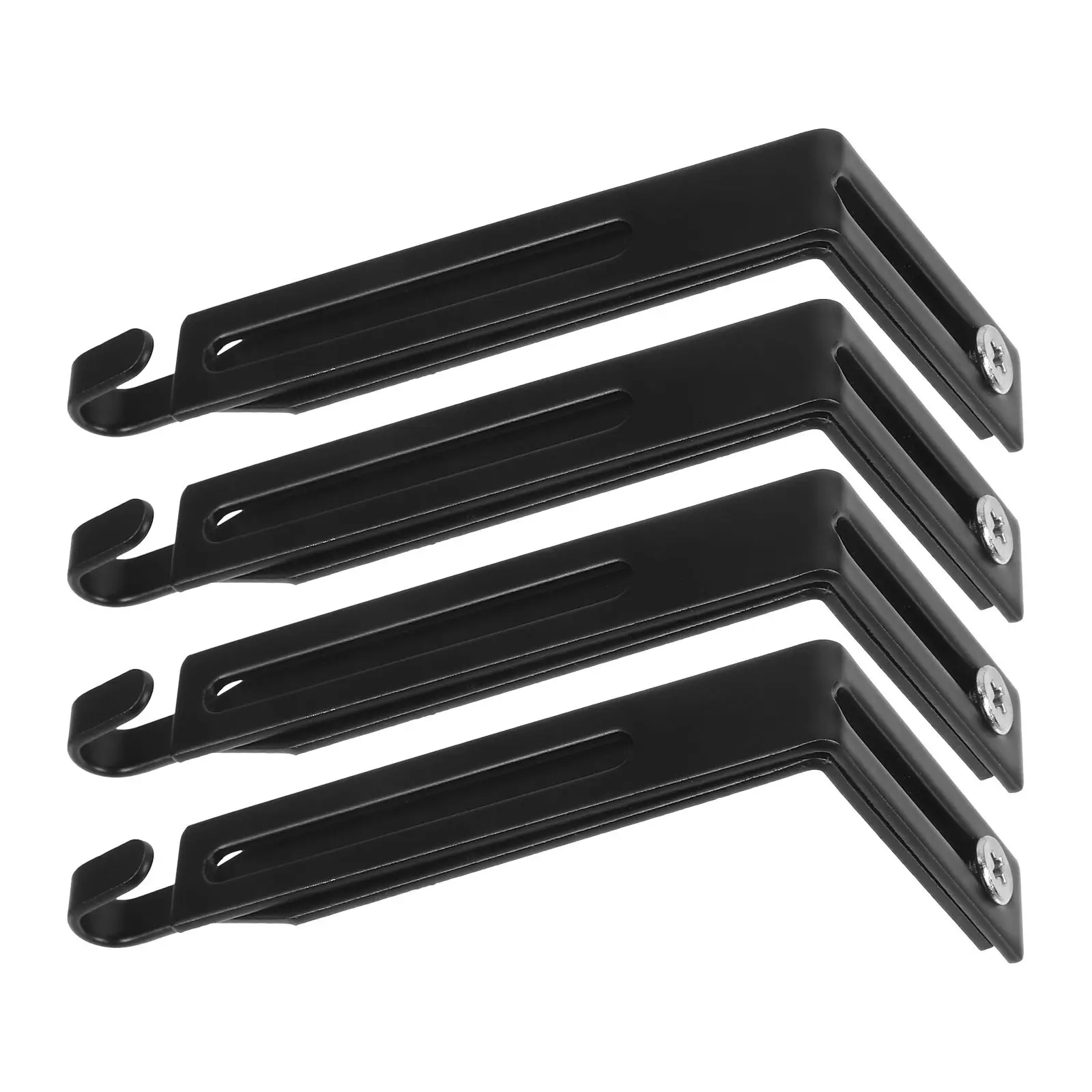 

4pcs Metal Hooks 37-55mm Adjustable Black Small Hooks for Door Cabinet Storage Hanging Hat Bag Scarf Wardrobe Home Decor