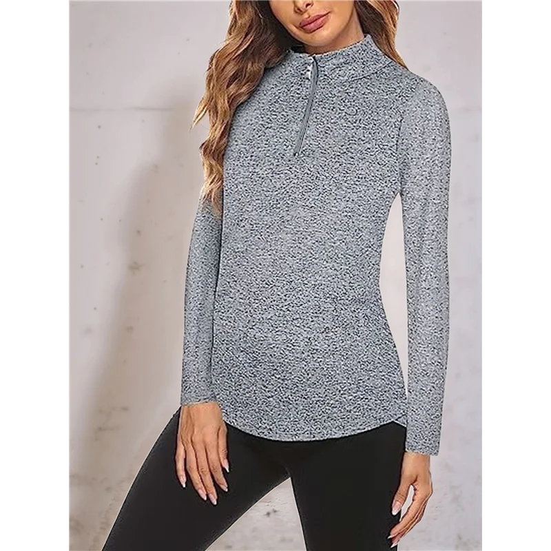 حار Kf-المرأة 1/4 البريدي القمصان UPF 50 + الشمس حماية البلوز كم طويل سريعة الجافة تجريب المشي لمسافات طويلة قمصان رياضية #3