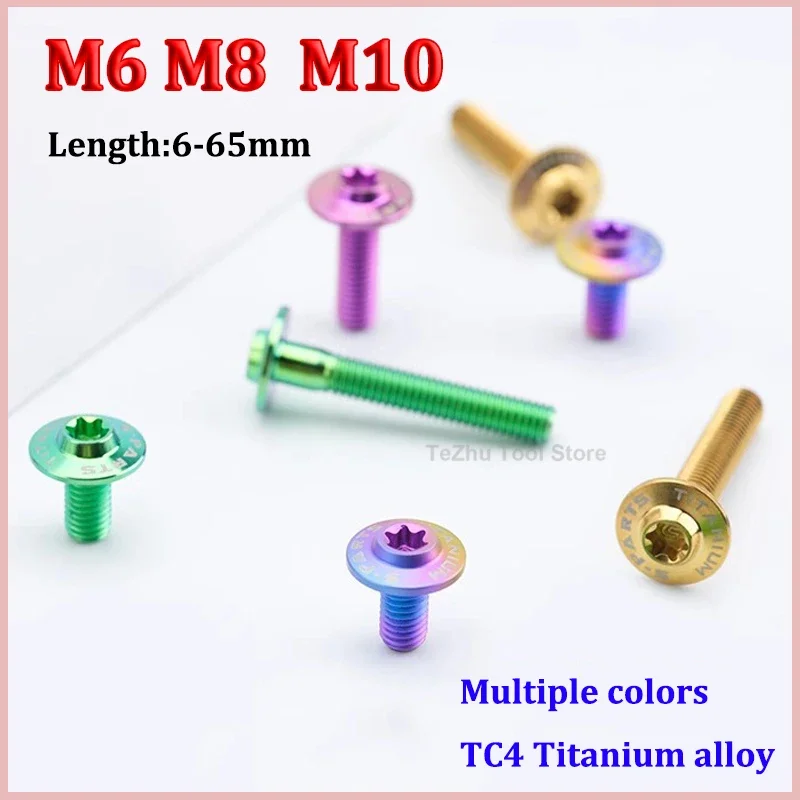 

1Pc Titanium Bolt M6 M8 M10 x 6 8 10 12 14 15 16 18 20 25 30 40 65mm Torx Umbrella Head Screw for Bicycle Motorcycle Disk Brake