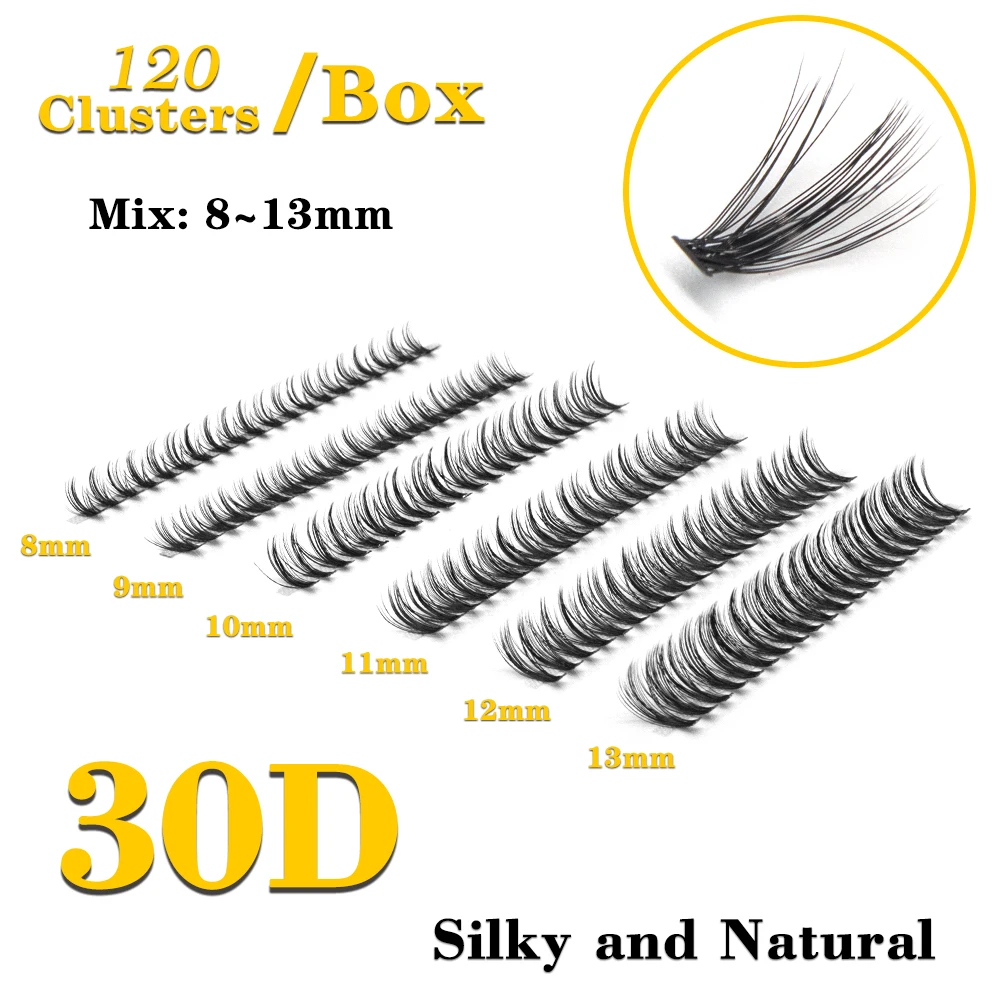 Kimcci 20D / 30D 120 Pęczków Mieszane Rzęsy Pełny Zestaw Rzęs DIY Indywidualne Rzęsy z Norek Przedłużanie Rzęs Kępki Mieszane Rzęsy Makijaż Cilia